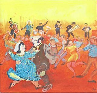 Haddenham Ceilidh painting by Penny Heydon